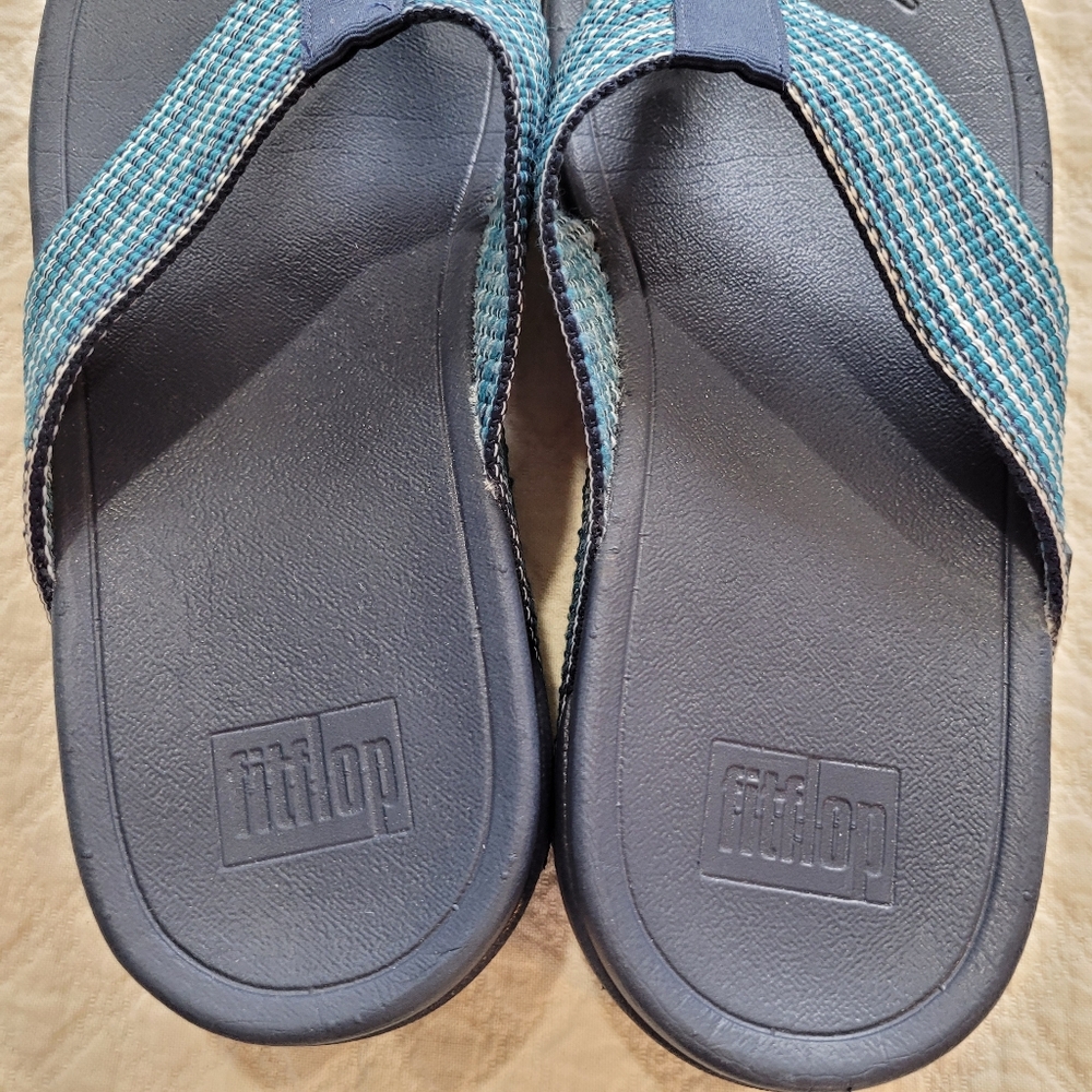 Fitflop Women's 10 Blue Flip Flops - Picture 2 of 10